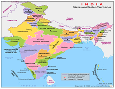 Figure 1: Map of India.