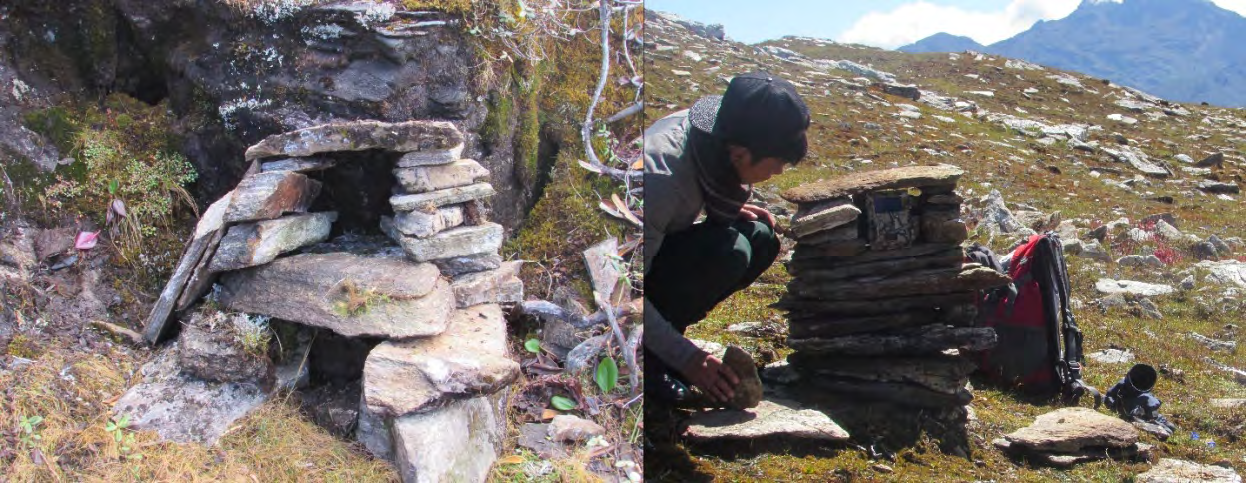Figure 4: Protecting the camera from the rain and sun using stone slabs.
