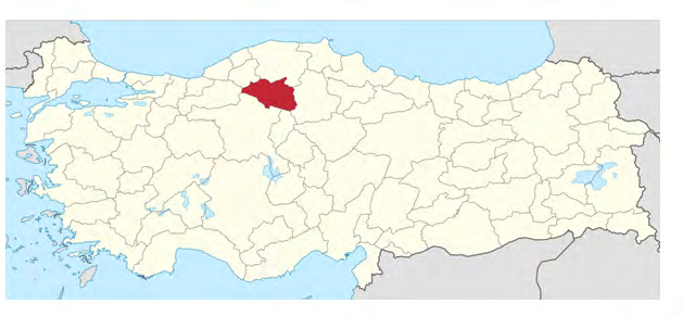 Figure 1: Location of Cankiri province.