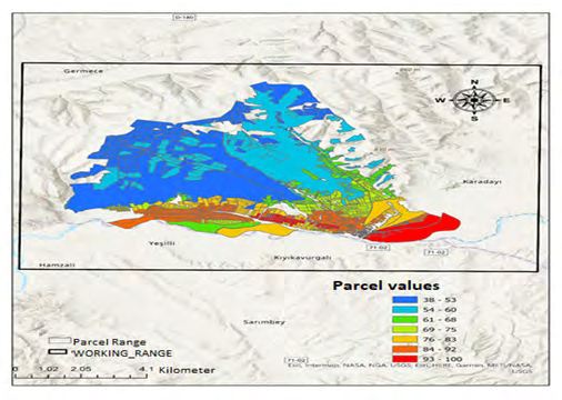 Figure 9: Parcels nominal valuation map.