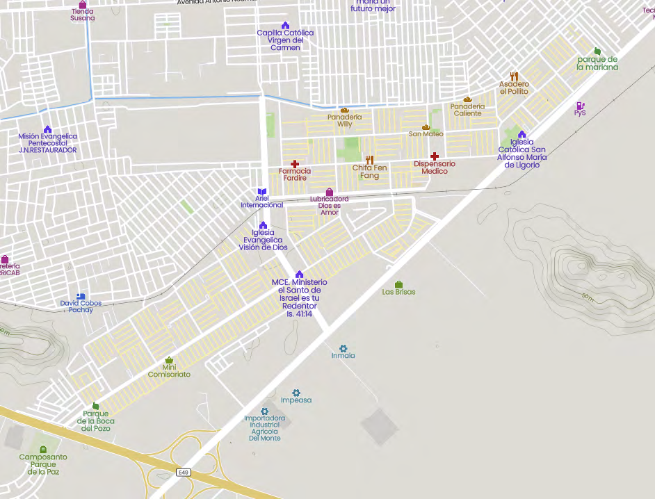 Figure 1: El Recreo Parish. Duran Municipality. Mapcarta 2022 (18).